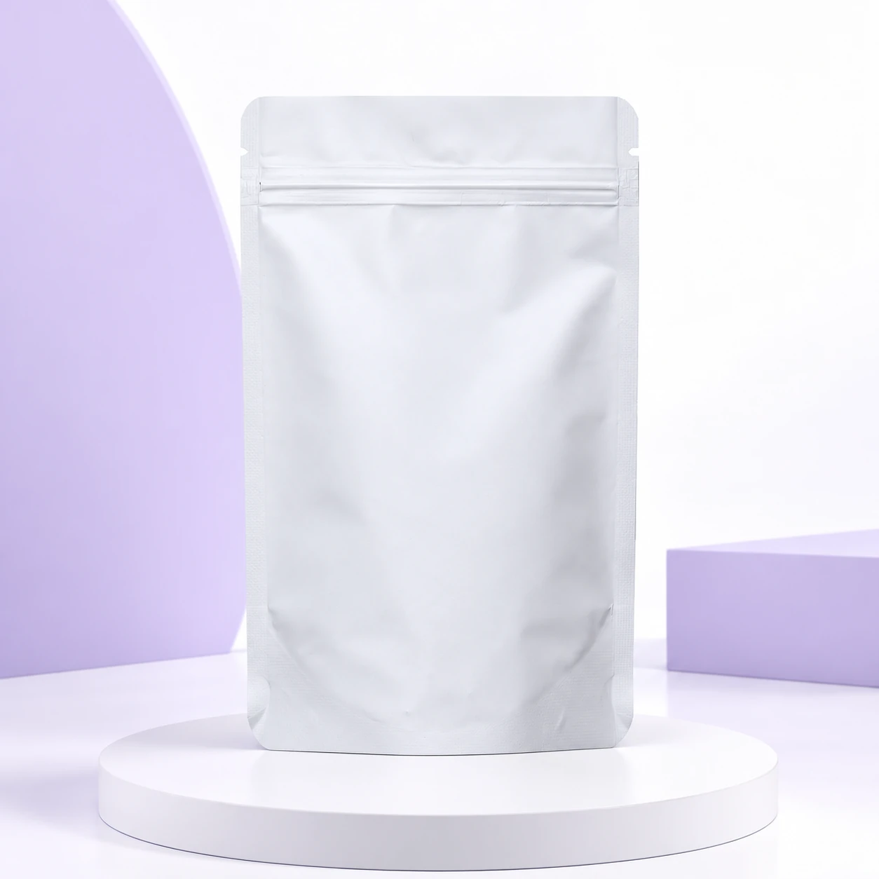 Beyaz Mat Alüminyum Doypack baskı ürünü | GrafikTasarımEkibi