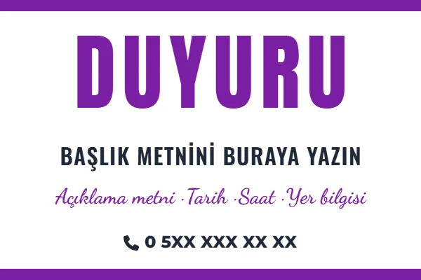 Duyuru Afişi — Branda Afiş & Pankart şablonu
