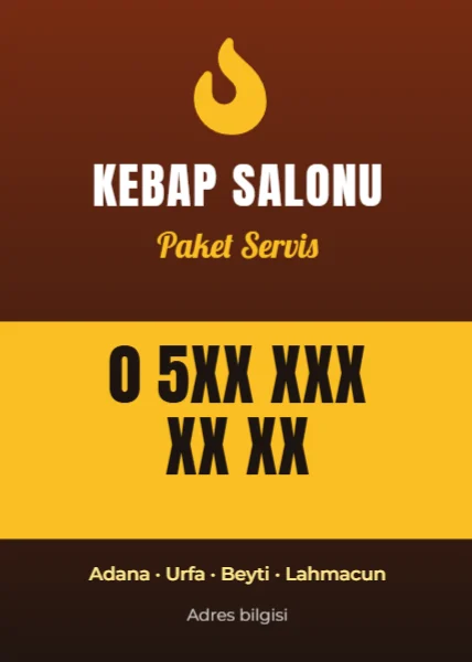 Kebapçı Paket Servis Magneti — Magnet şablonu