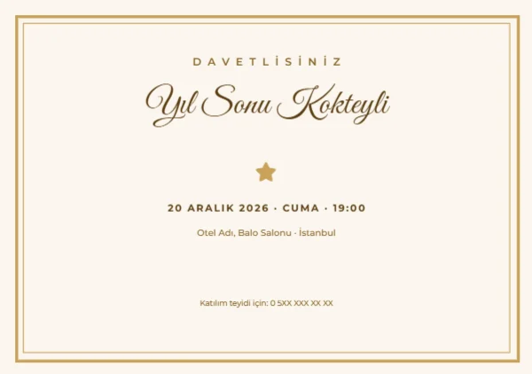 Davet Kartı (Yatay) — Broşür şablonu