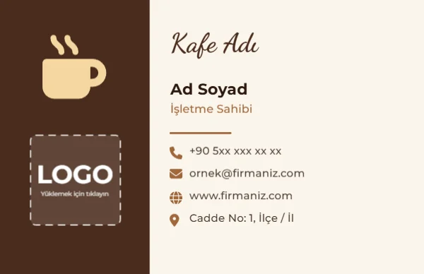 Kafe & Restoran Kartviziti — Standart Kartvizit