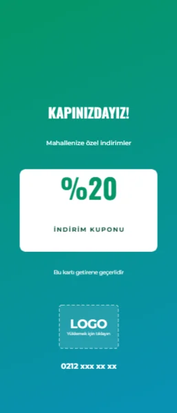 İndirim Kuponu — Kapı Askısı Broşür şablonu
