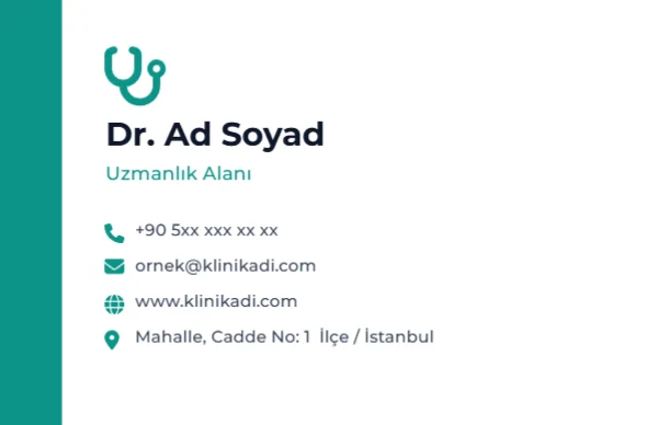 Klinik & Doktor Kartviziti — Standart Kartvizit şablonu