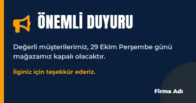 Önemli Duyuru — Facebook / LinkedIn Gönderi şablonu
