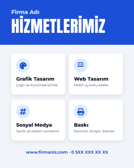 Hizmetlerimiz — Instagram Dikey Gönderi şablonu