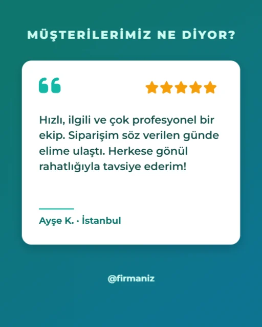 Müşteri Yorumu — Instagram Dikey Gönderi şablonu
