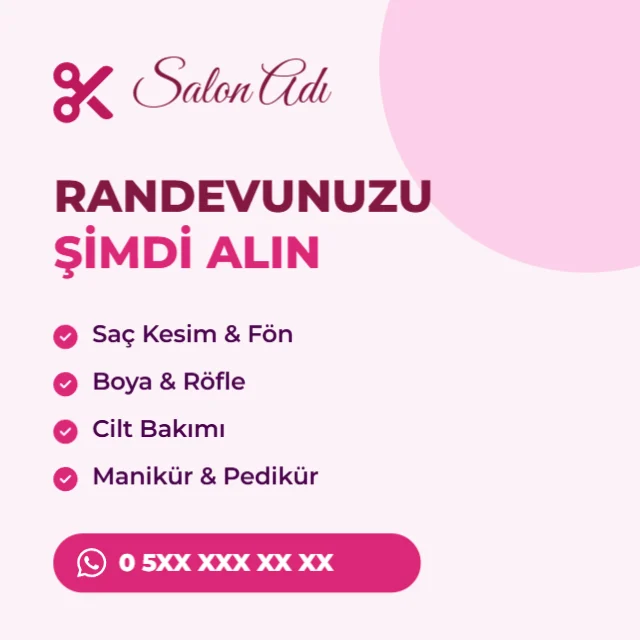 Kuaför Randevu — Instagram Gönderi şablonu