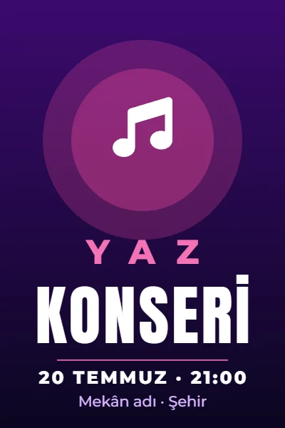 Etkinlik / Konser (Dikey) — Branda Afiş & Pankart şablonu