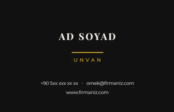 Siyah & Altın — Standart Kartvizit şablonu